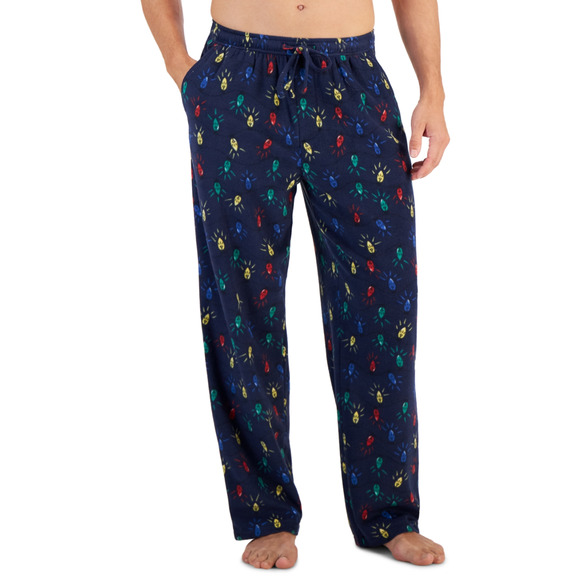 Club Room Men Fleece Pajama Pants Navy Multi Size L - Picture 1 of 1